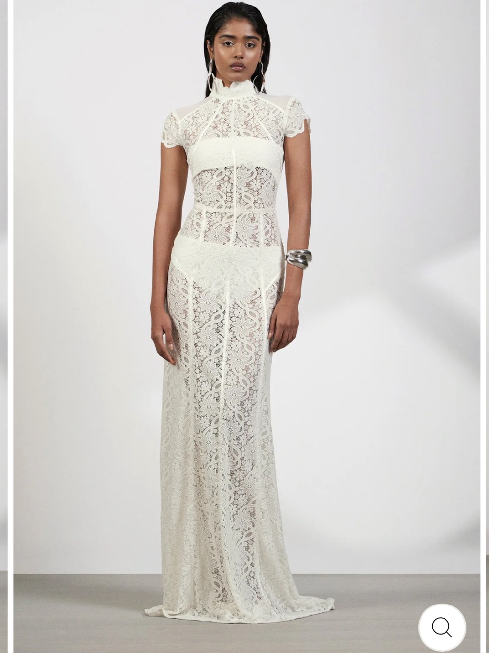 Deme by Gabriella Layla White Lace Maxi Dress Gown